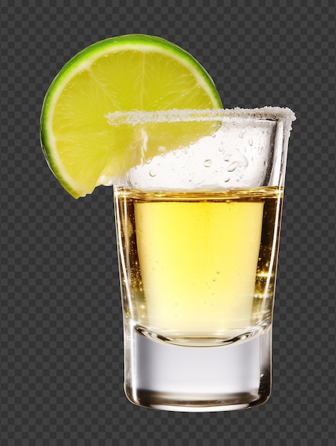 PSD tequila shot isolated on transparent background