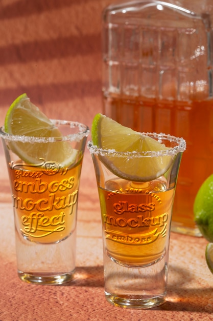 Tequila shot mockup design