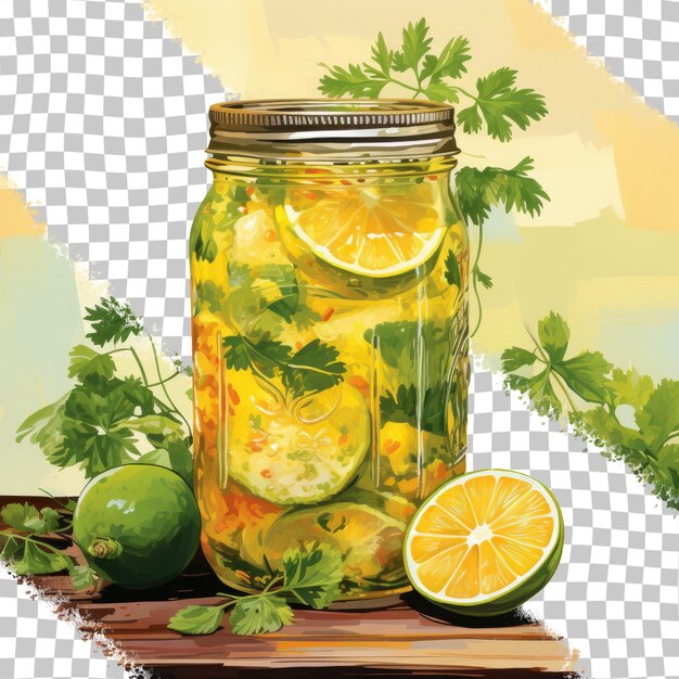 PSD tequila with mango lime and cilantro transparent background