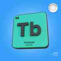 PSD terbium chemical element periodic table 3d render