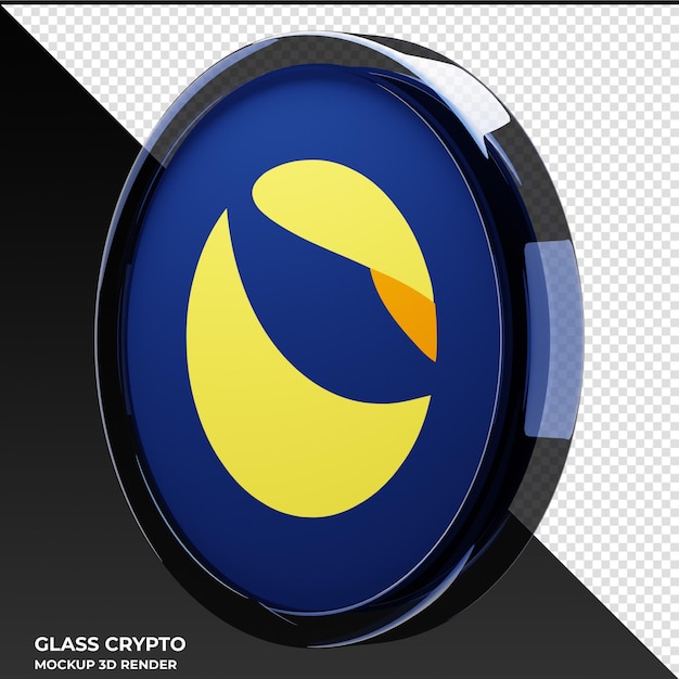 PSD terra classic lunc glass crypto coin 3d illustration