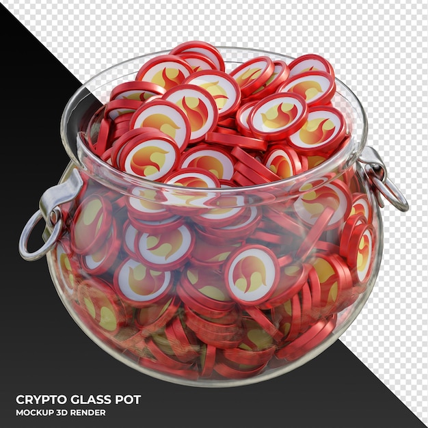 Terra luna crypto coin clear glass pot