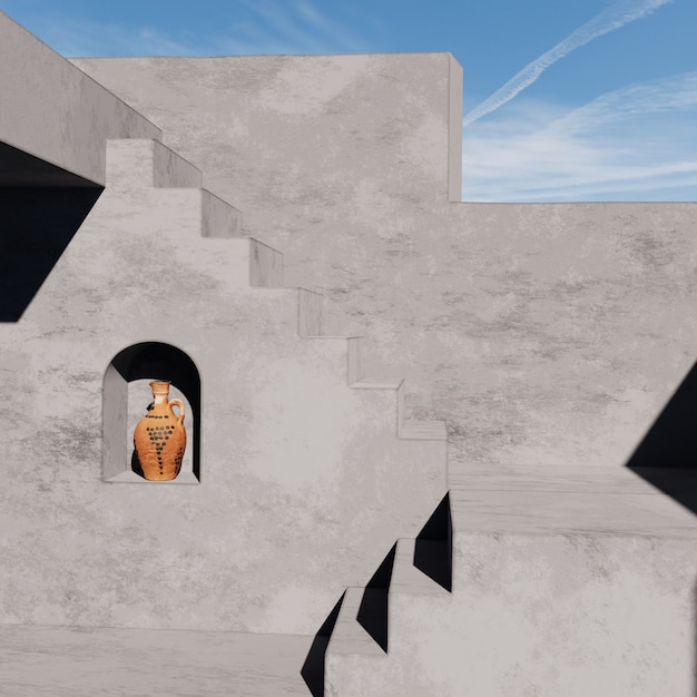 terracotta colour wall mockup