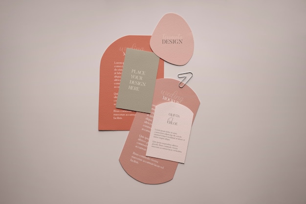 Terracotta wedding invitation mockup design