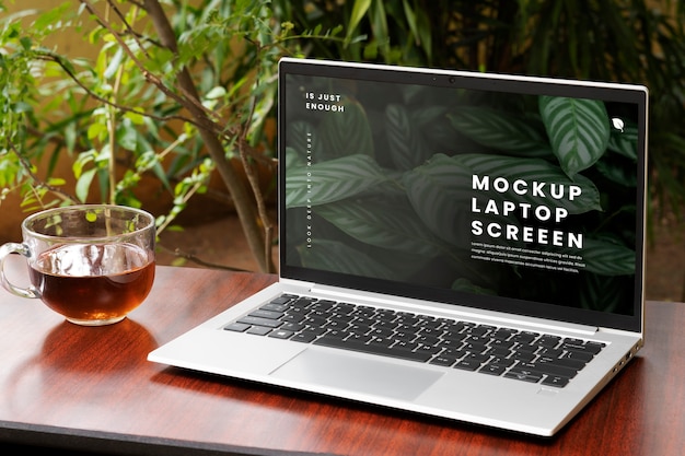 Terras met model van het apparaat