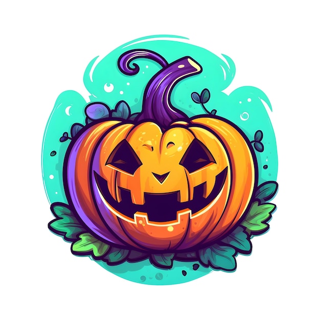 Terrible funny pumpkin for halloween decoration for the holiday sign symbol happy halloween autumn holiday