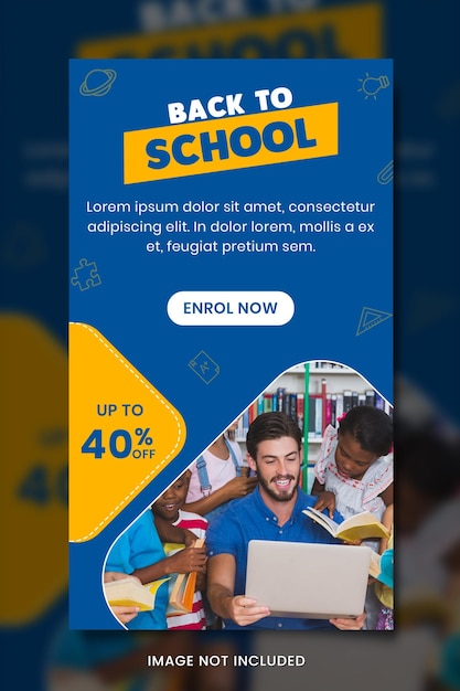 PSD terug naar school banner instagram-bericht