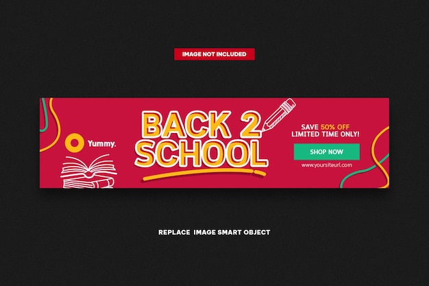 PSD terug naar school banner websjabloon