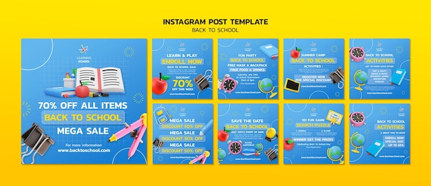 Terug naar school instagram-berichten