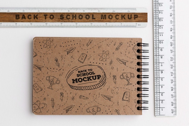 Terug naar school items mockup ontwerp