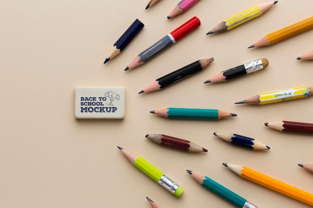 Terug naar school items mockup ontwerp