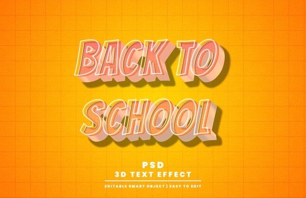 Terug naar school psd-teksteffect