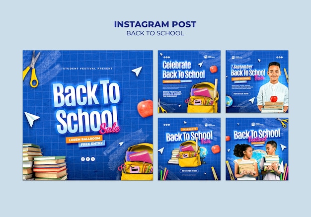 Terug naar school sjabloonontwerp