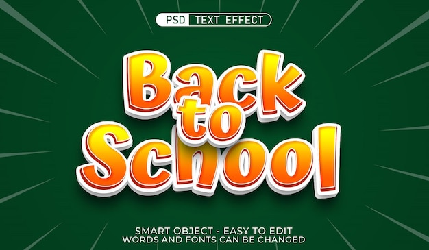 Terug naar school teksteffect premium psd