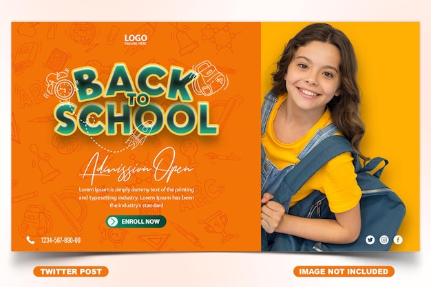 Terug naar school webbanner sjabloon