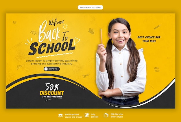 terug naar school websjabloon voor spandoek