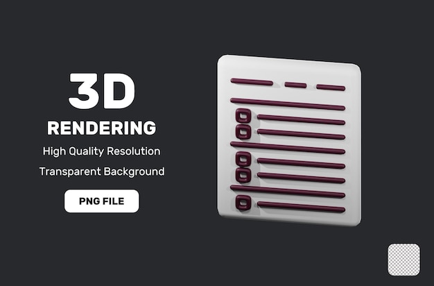 Test Paper Education Tools 3D Icon