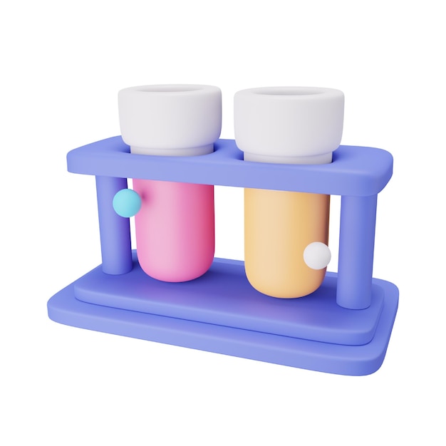 PSD test tube 3d icon for education