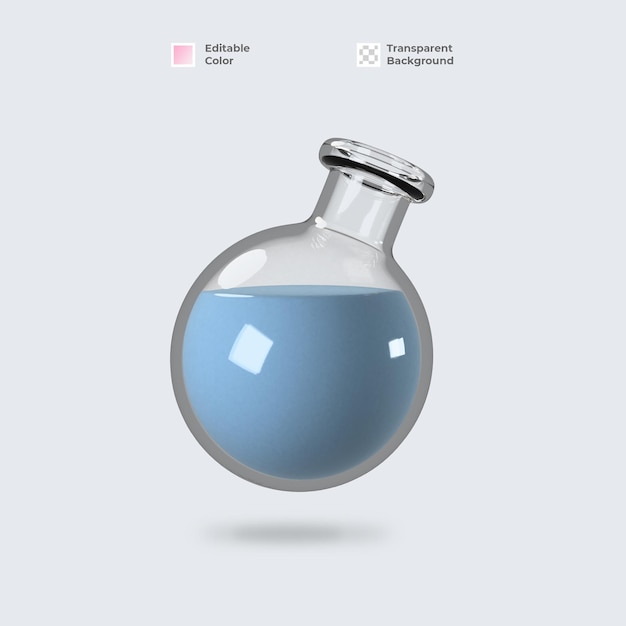 PSD test tube 3d icon isolated