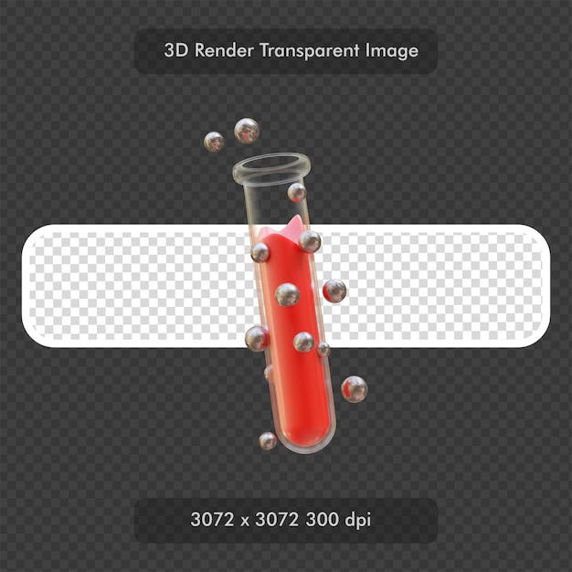 PSD test tube 3d rendering illustration