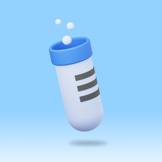 Test tube 3d rendering illustration