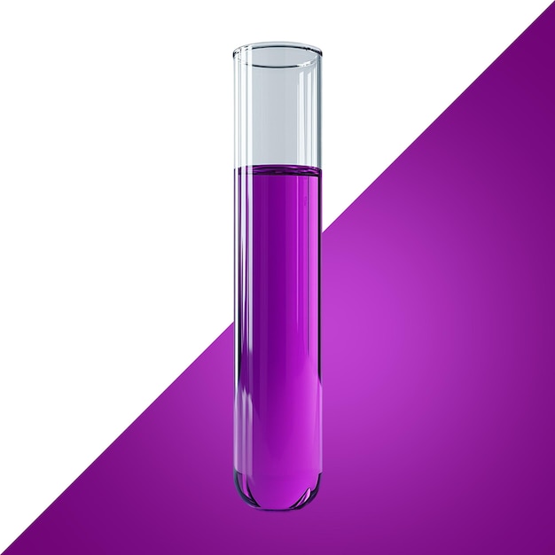 test tube with purple liquid in laboratory setting