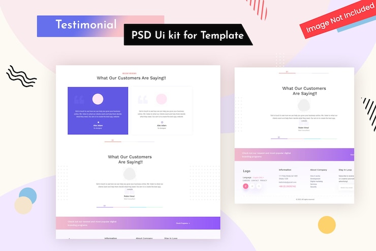 PSD testimonial ui design for template