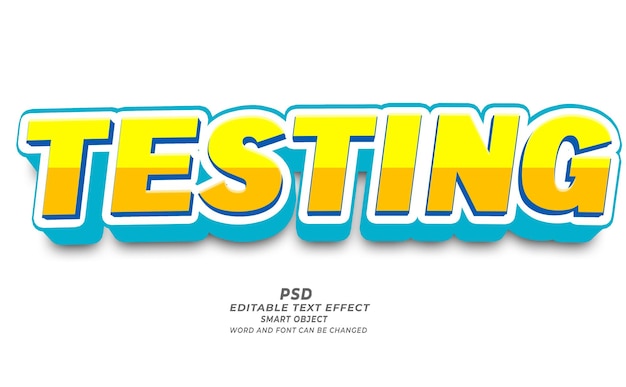 Testowanie efektu tekstu edytowalnego PSD 3D