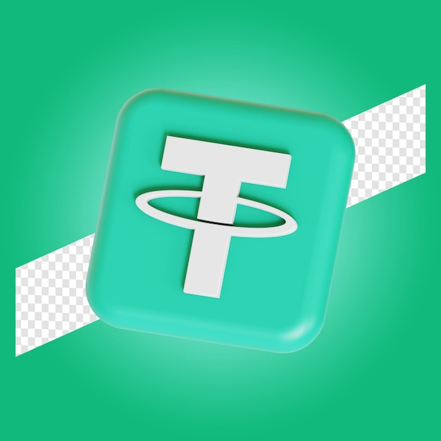 Tether cryptocurrency symbool logo 3d illustratie