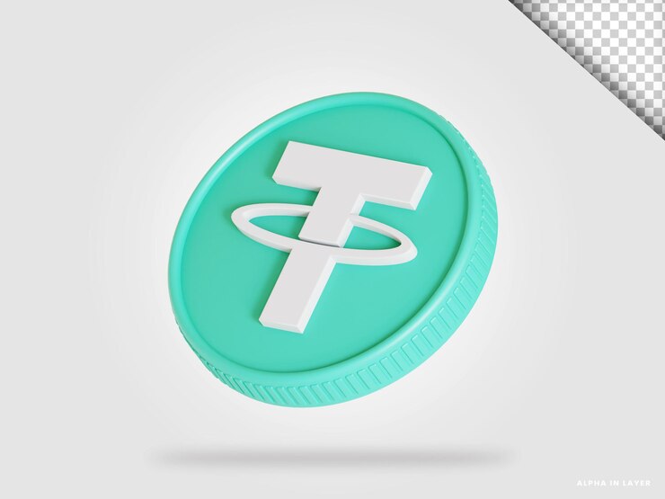 Криптовалютная монета Tether usdt 3d рендеринг изолирован