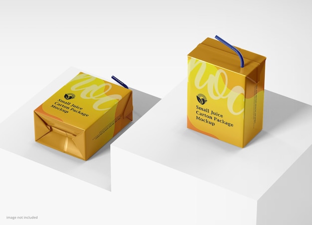 Tetra juice carton pack with straw mockup