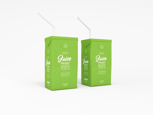 Tetra juice packet packaging mockup