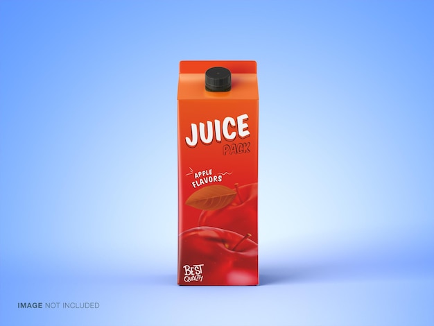 Tetra realistic juice packaging mockup with cap