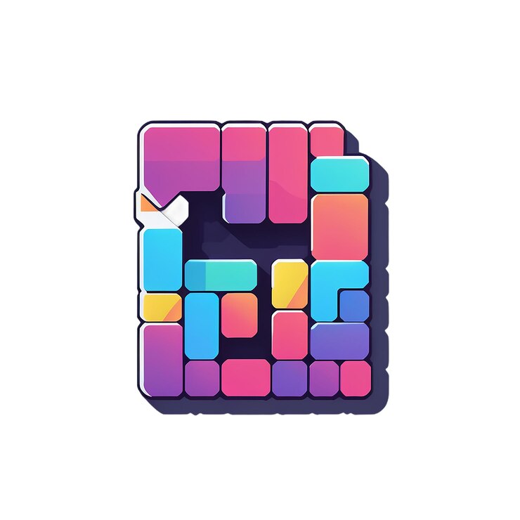 PSD tetris sticker decal
