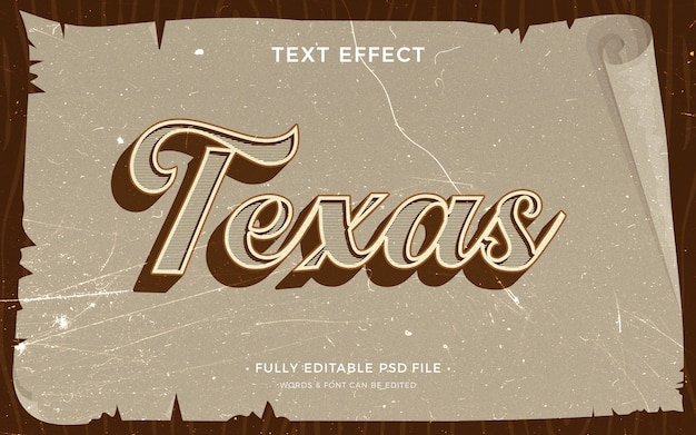 PSD texas-teksteffect