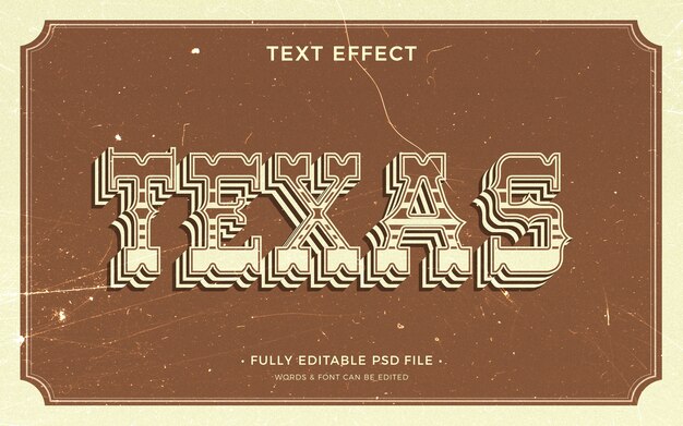 PSD texas-teksteffect