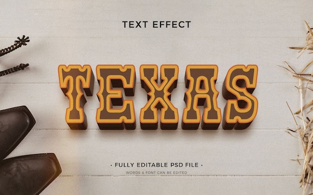 PSD effetto testo texano