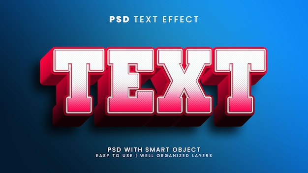 PSD testo effetto testo modificabile 3d con citazione e stile di testo del titolo