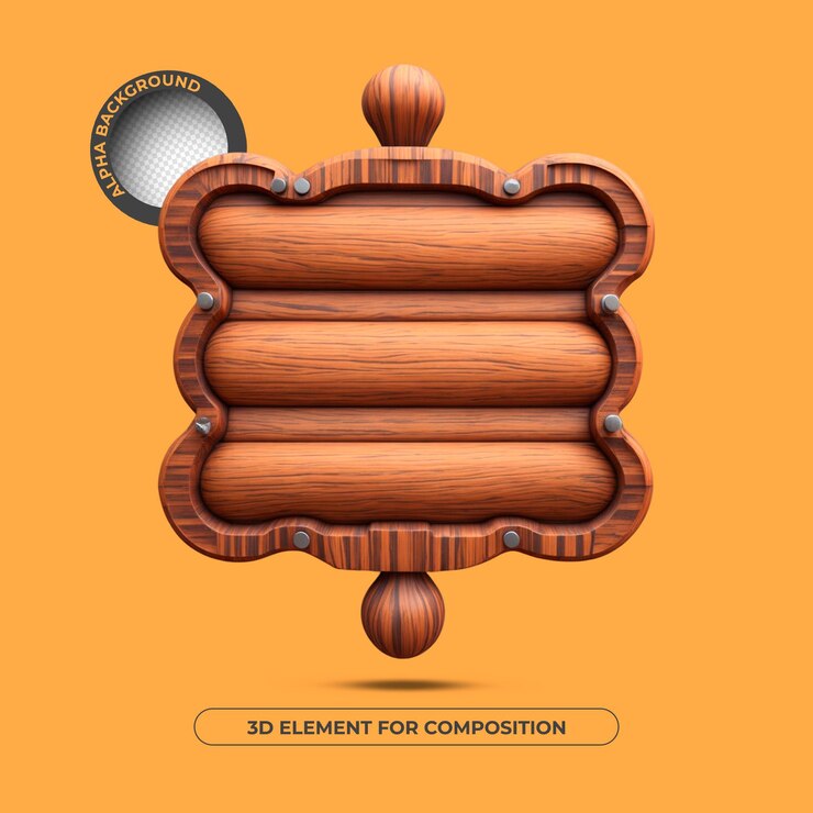 PSD text base 3d element for composition