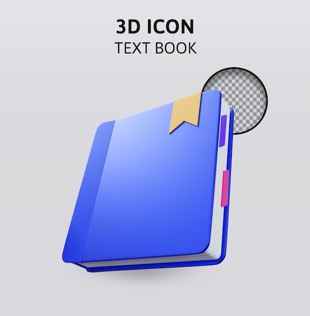 Illustrazione del rendering 3d del libro di testo