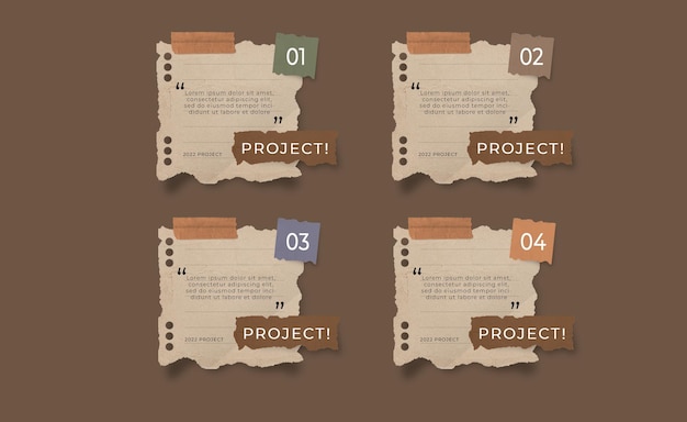 PSD text box design with old note paper