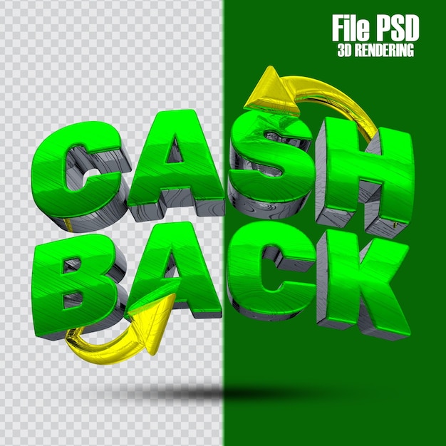 Testo cash back 3d rendering