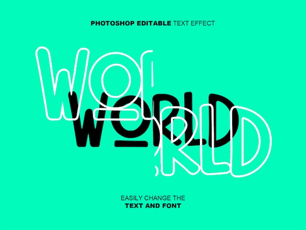 PSD text edit psd editable world