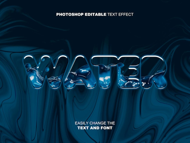 PSD text edit water psd