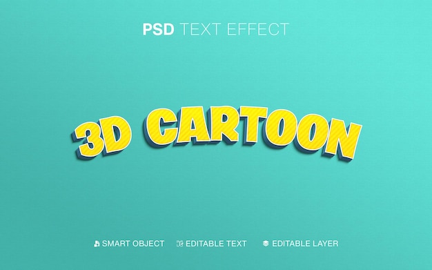 Text effect 3d cartoon