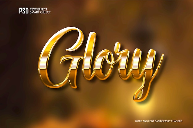 Text Effect 3D Gold