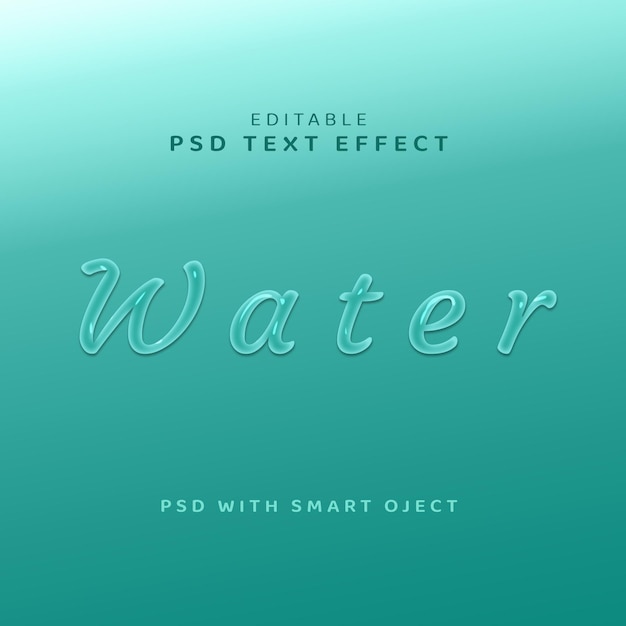 Text effect  3d water psd