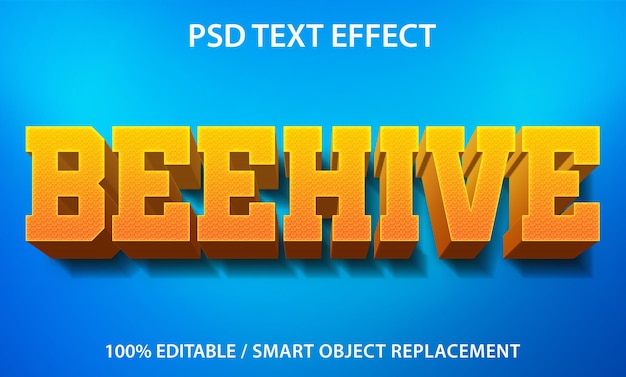 PSD text effect beehive premium