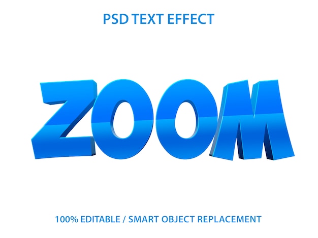 PSD text effect blue zoom template