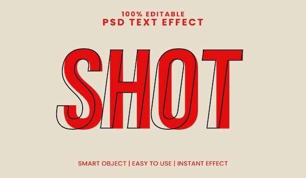 Text Effect Bold Red PSD Editable Font Style